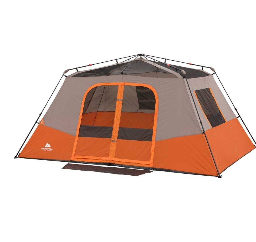 Ozark Trail Instant Cabin Tent sets up in 60 seconds! This eight-person instant tent