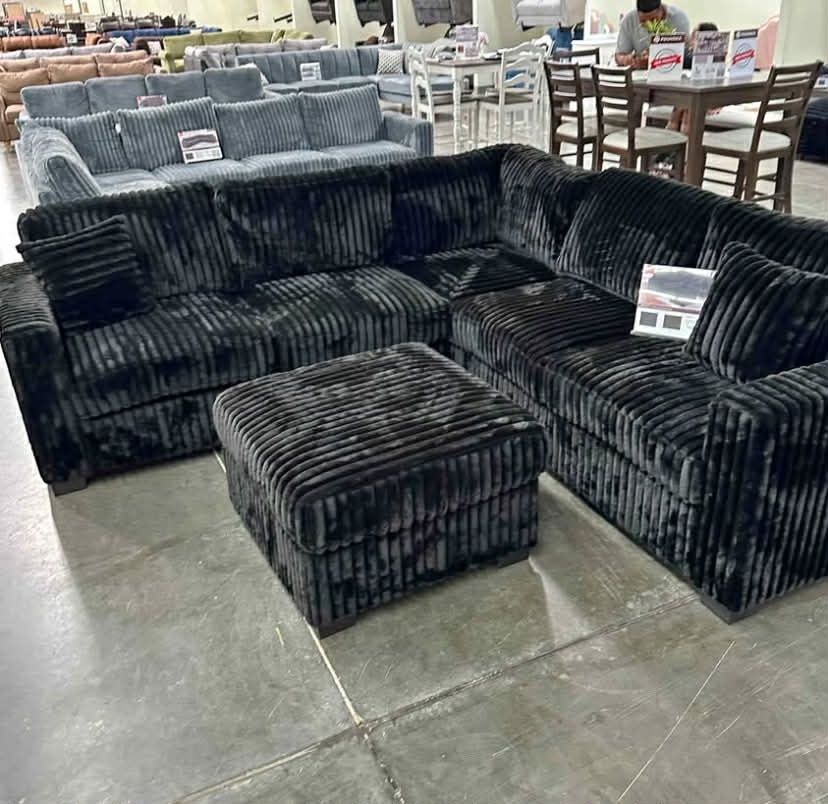 New 99x99 Corduroy Sectional Couch / Free Delivery 