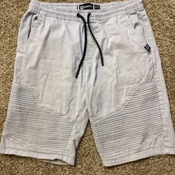 Akademiks Moto Biker Shorts Mens Size Medium Gray Drawstring Y2K