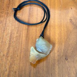 Old Agate Fish Pendant