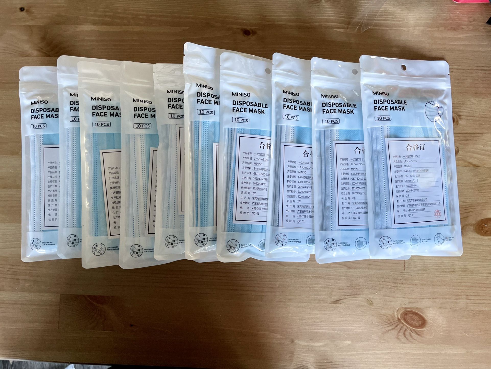Disposable Face Mask - 10 Packs Of 10