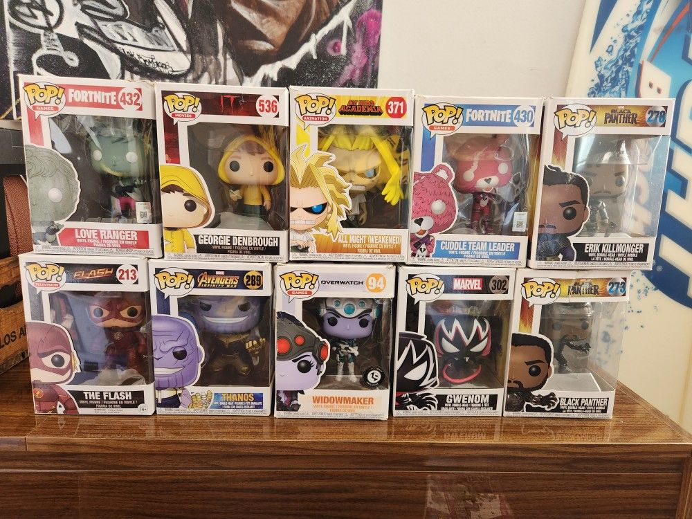 Pop! Marvel, Fortnite, Avengers, Black Panther Etc.