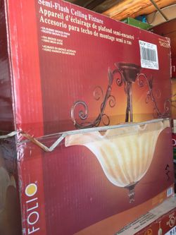 Semi flush ceiling fixture bronze