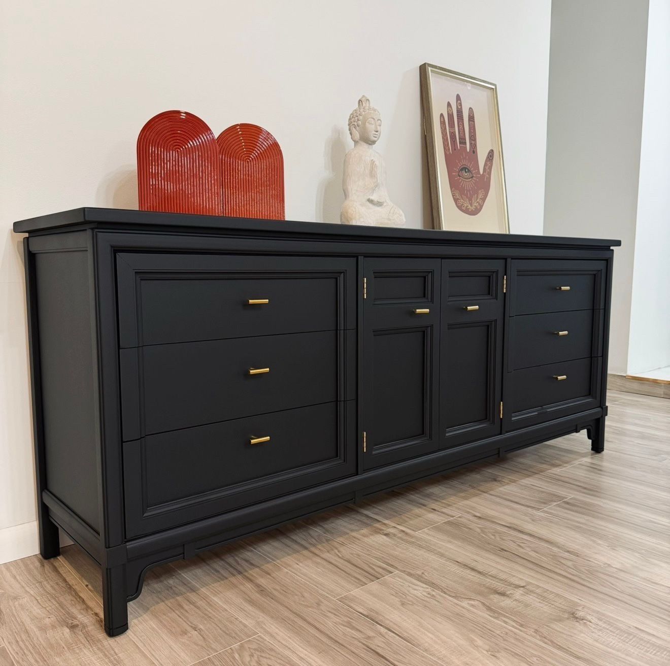 Beautiful Restored Dresser / Credenza Measurements: 78”L x 19”W x 32.5”H Delivery negotiable