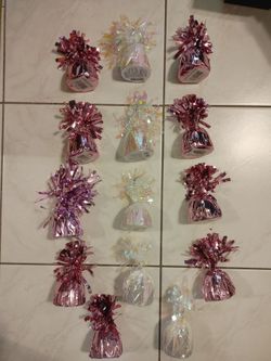 14 Pink, Iridescent balloon weights