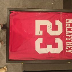 Christian McCaffrey Autograph Framed Jersey 