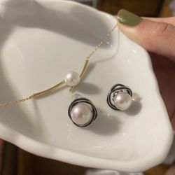 Freshwater Pearl Necklace And Studs