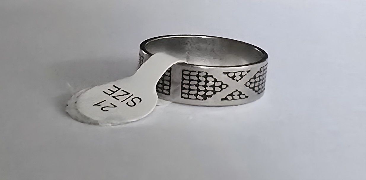 QUALITY MENS TITANIUM FOREVER WEAR SILVER ENGRAVED SIZE 11 WIDE ETERNITY BAND
