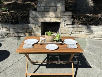 Teak Outdoor Patio Dining Table MCM Style (new)