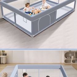 65 x 50 Inch Baby Playpen, Playpen for Babies and Toddlers, Baby Play Pen Playard for Indoor & Outdoor Active Center Game Fence, with Skin-Friendly Fa