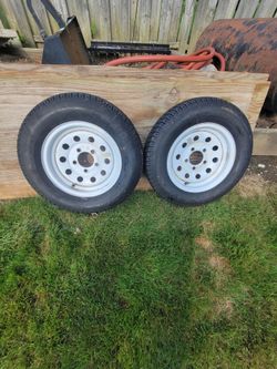 Trailer tires and rims.