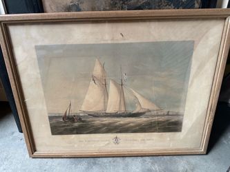 Antique Framed Print – Schooner Yacht Czarina