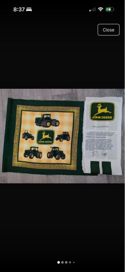 Vintage John Deere “Nothing Runs Like a Deere” Quilt Wall Hanging Fabric Panel w/ Instructions
