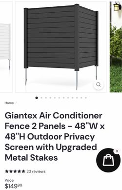 Giantex Air Conditioner Fence 2 Panels - 48"W x 48"H Outdoor Privacy Screen with Upgraded Metal Stakes