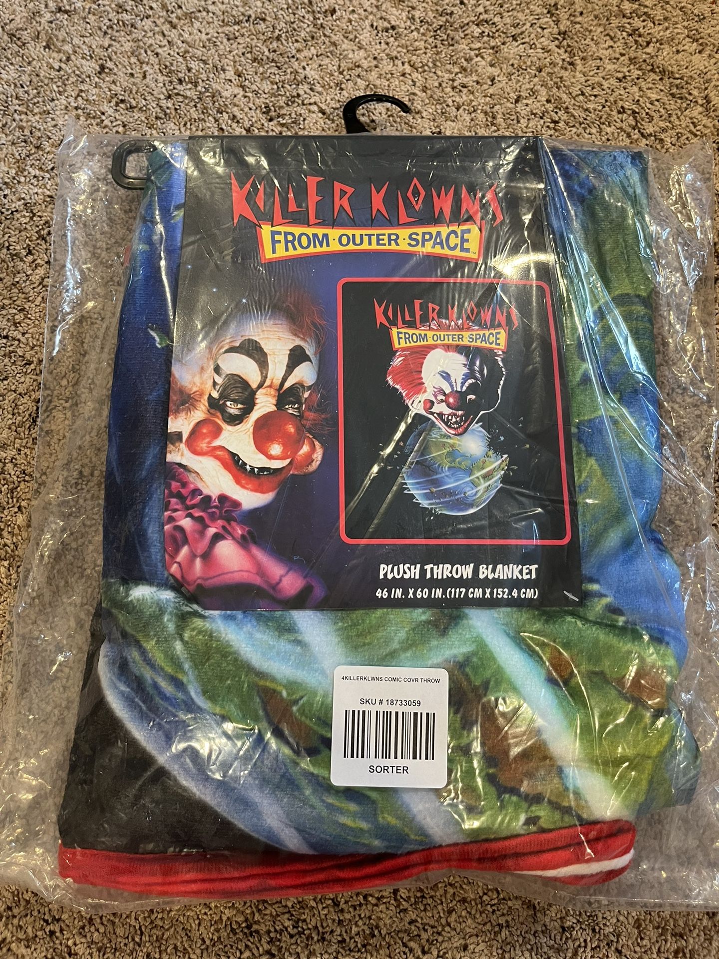 New Killer Klowns from Outer Space Plush Throw Blanket - 46”x60” - Halloween