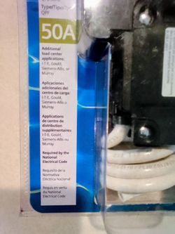 Siemens 2-pole ground fault circuit interrupter 50 a model qf250ap