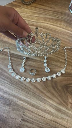 Tiara And Costume Jewelry Set