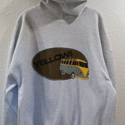 Vintage 1990s Yellow Bus Snowboards Advertising Hoodie Sweatshirt VW Bus Van Made In The USA Great Condition Size 2X True Vintage