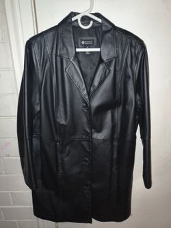Maggie Barnes Black Leather Coat