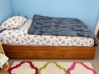 Twin bed frame with under bed storage