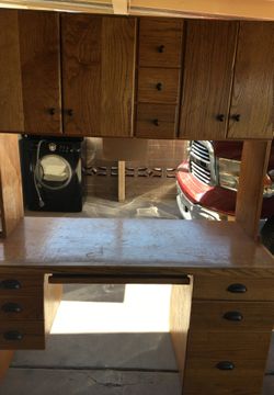Custom made desk. Solid oak.