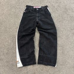 absolutely beautiful grail 90s black baggy jnco jets mens size 32X32