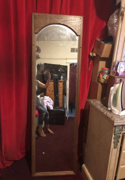 Wood framed mirror