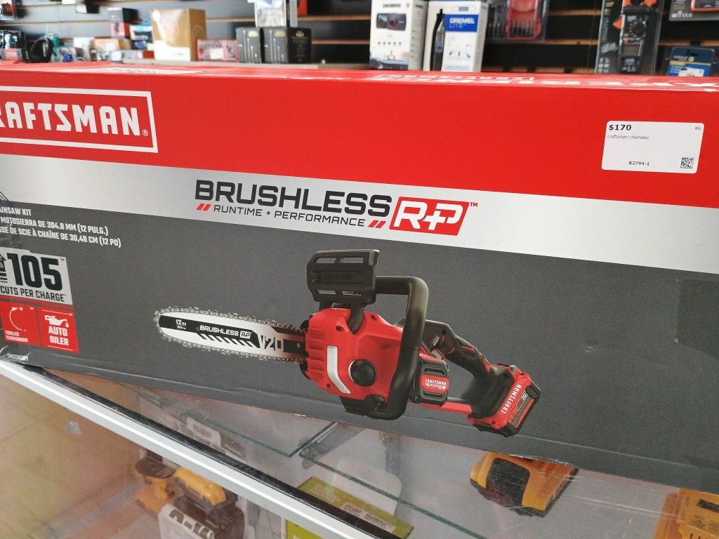 Craftsman V20* BRUSHLESS RP™ 12 in. Chainsaw Kit With 5.0 Ah Battery and Charger