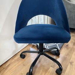 Blue Velvet Office Chair 