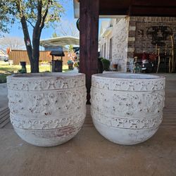 Round Shape White Clay Pots. (Planters) Plants, Pottery, Talavera $85 cada una. 