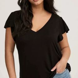 Torrid Flutter V-Neck Super Soft Tee Plus Size 5