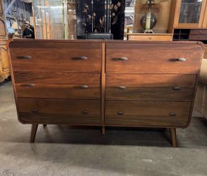 Walnut MCM Style Dresser 