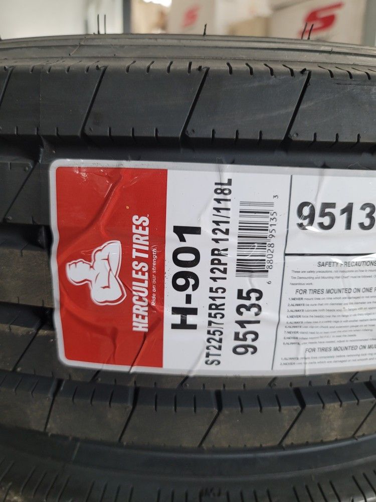 4 New ST 2257515 Hercules H901 Load F 12ply 95 PSI 3200 lb Trailer