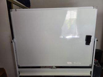 Large Double-sided Whiteboard on Wheels