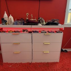 Dresser With LED Lights Multi Color Options 
