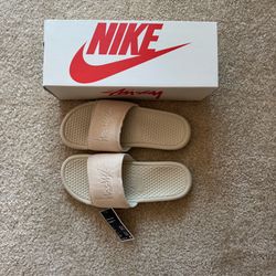 ✅Stussy x Nike Benassi slide fossil size 9