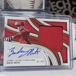 2023 Immaculate Zach Neto Jumbo Jacket Patch Signatures RC Auto #42/49