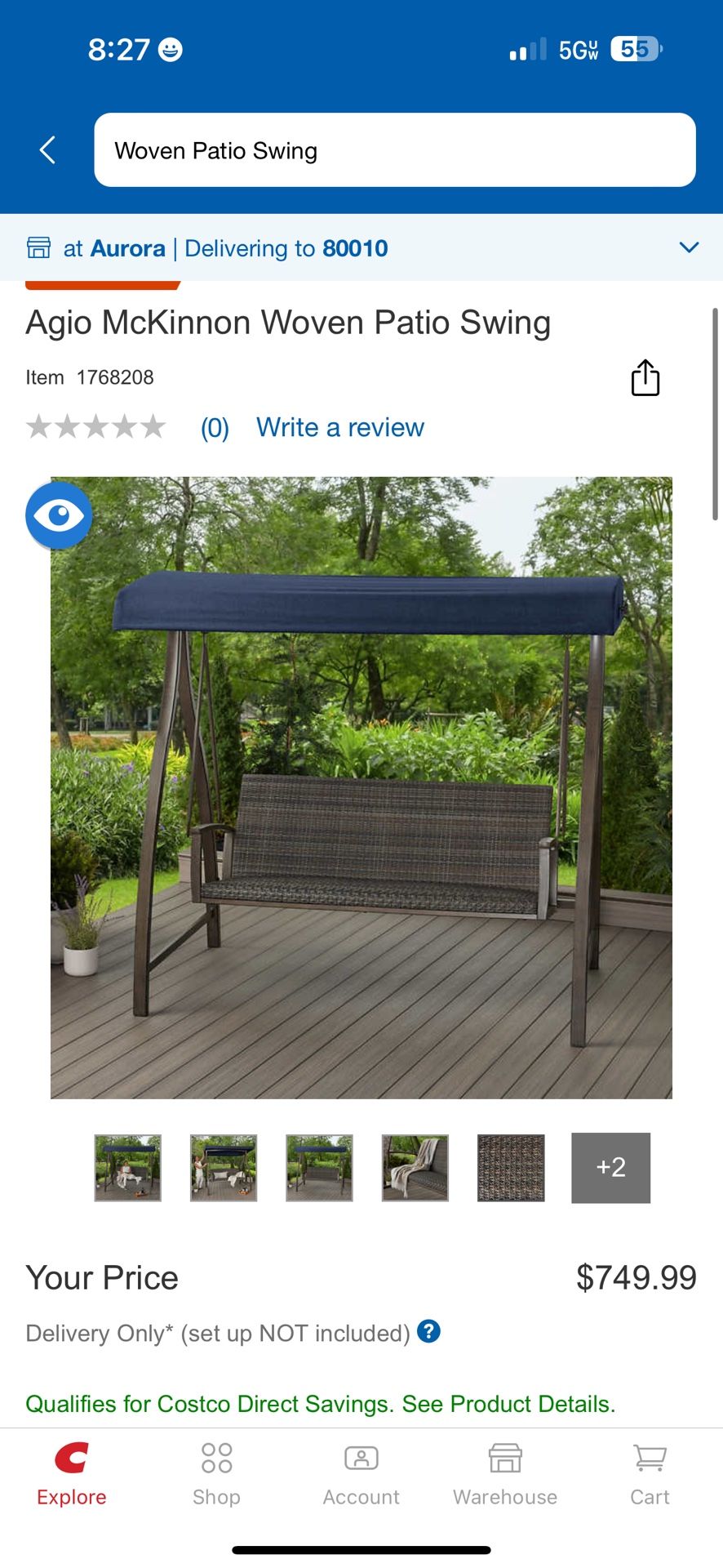 Agio McKinnon Woven Patio Swing for Sale in Aurora CO OfferUp