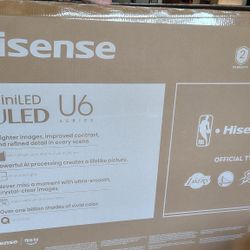55 inch Hisense u6 mini led tv 2025 144hz panel ,updated version. Open box new