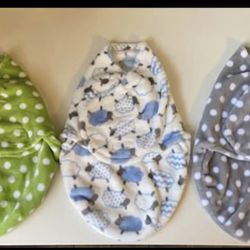 3 baby fleece swaddles