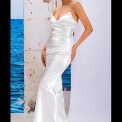 White Sexy Deep V Neck Tube Top