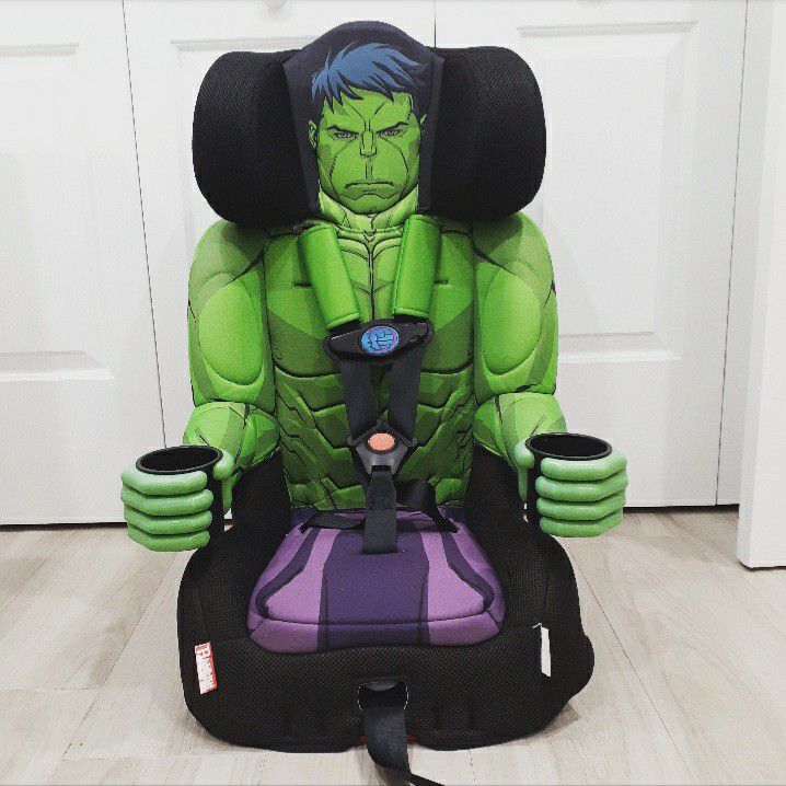 Used Kidsembrace Hulk Car Seat High Back Booster 5 Point Harness.