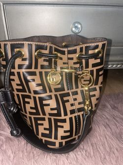 SFendi, Mon Tresor Bucket Bag With Drawstring Closure