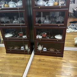 Cherry Barrister Cabinet With 4 Glass Door ((barrister Only))
