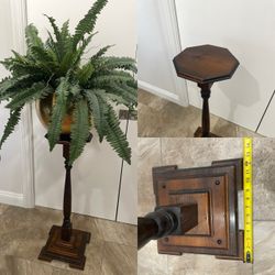 Vintage antique solid wood plant stand. Stand only. No plant