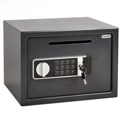 ANSLOCK Drop Slot Safes Depository Safe, Security Keypad Cabinet Safes, 0.58 Cubic Ft Home Hotel security Safe Box with a Front Drop Slot for Cash, Ba