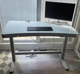 Tresanti Geller 47” Adjustable Height Desk w 1 Drawer Wireless Phone Charger