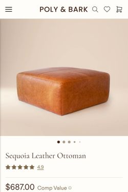 Poly & Bark Sequoia Leather Ottoman