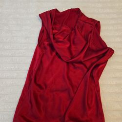 Red satin blouse