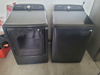Samsung Brushed Black Washer + Dryer Set — LIKE NEW — $900 OBO